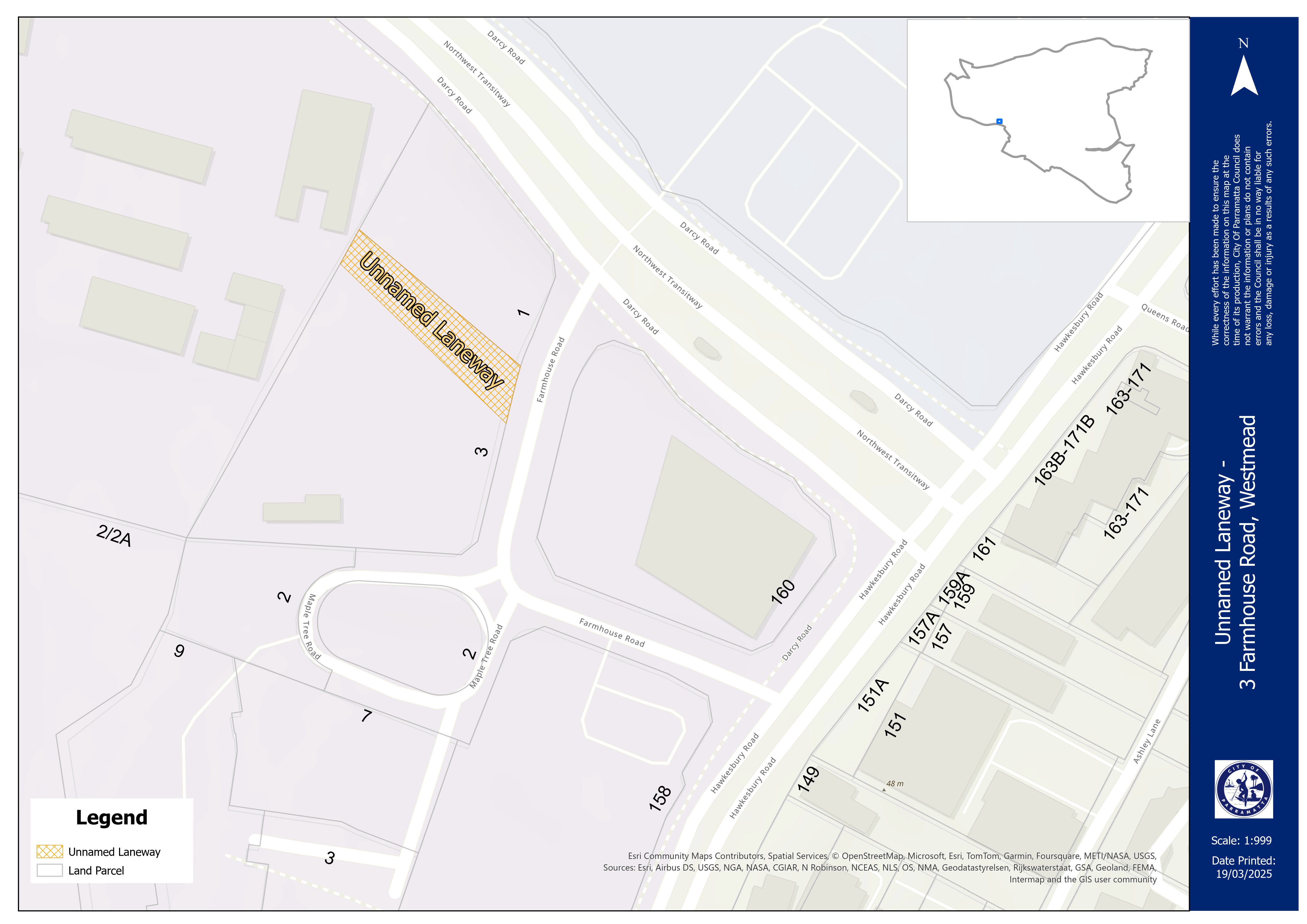 New unnamed laneway in Westmead