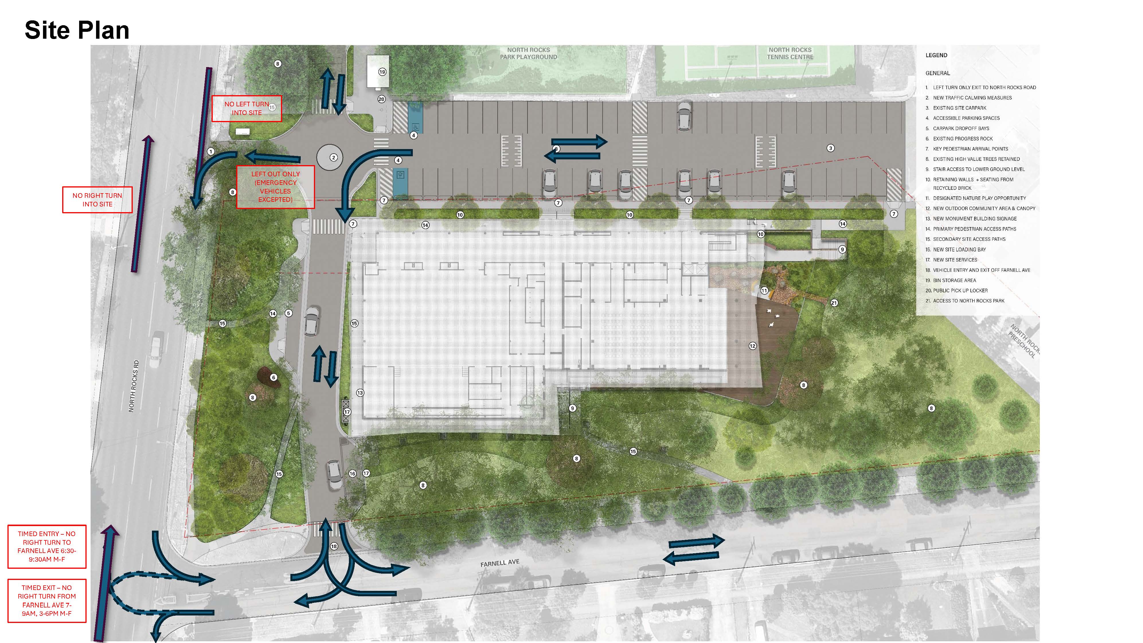 Proposed landscaping and traffic improvements