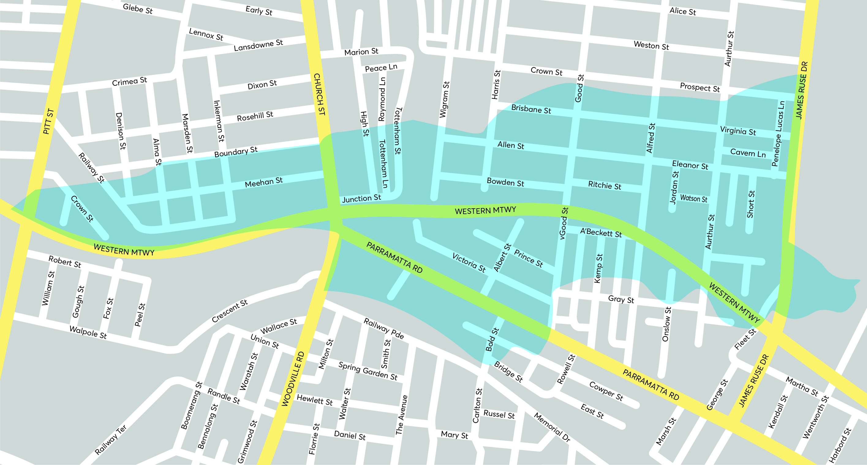 Blue area depicts the draft flood planning area.