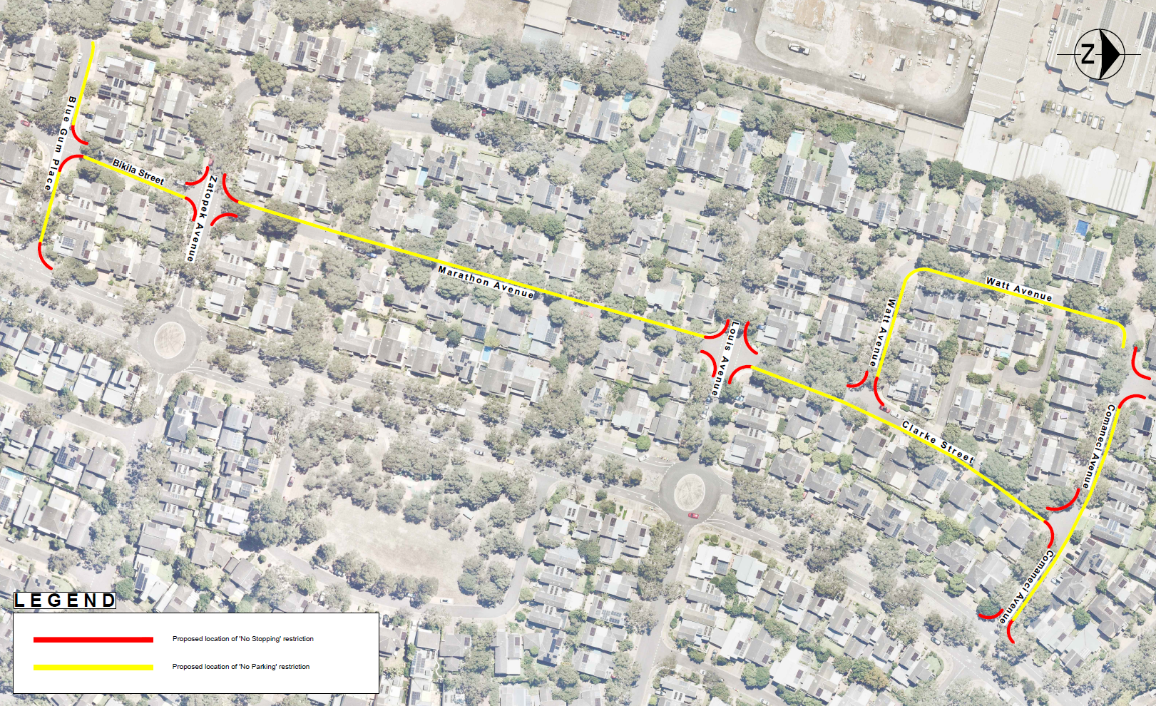Proposed streets for parking restriction